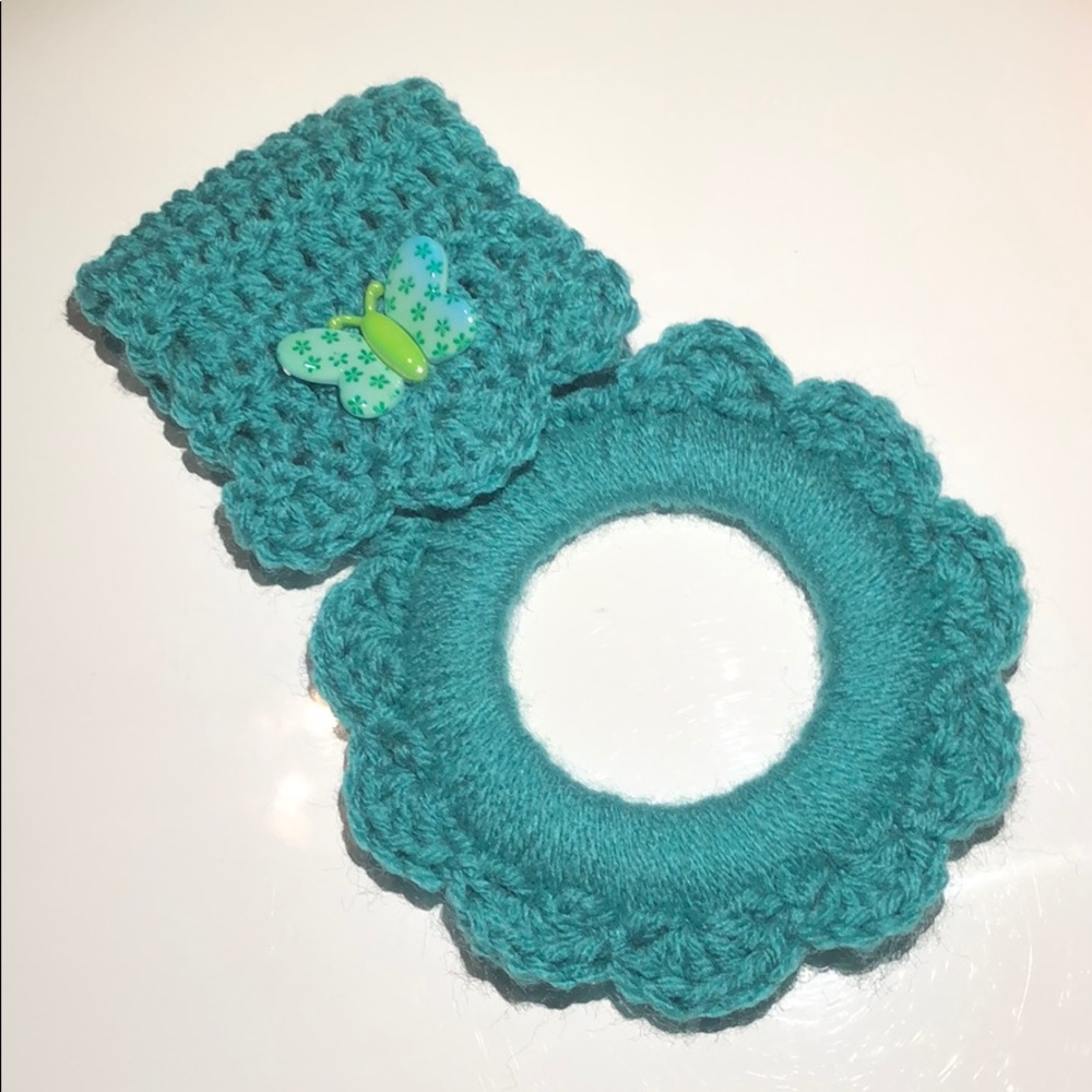 Butterfly kitchen oven towel hanger color sea foam green
